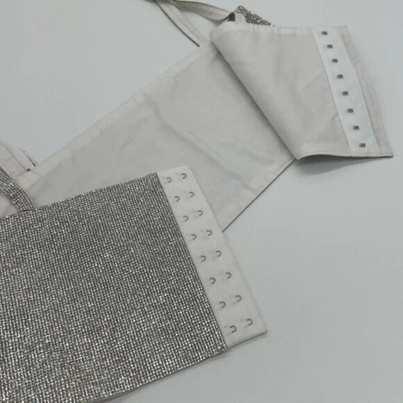 12th Tribe Shira Silver Rhinestone Crop Top - Picture 7 of 10